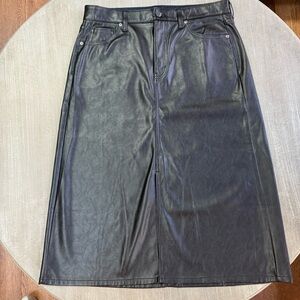 Gap faux leather midi skirt